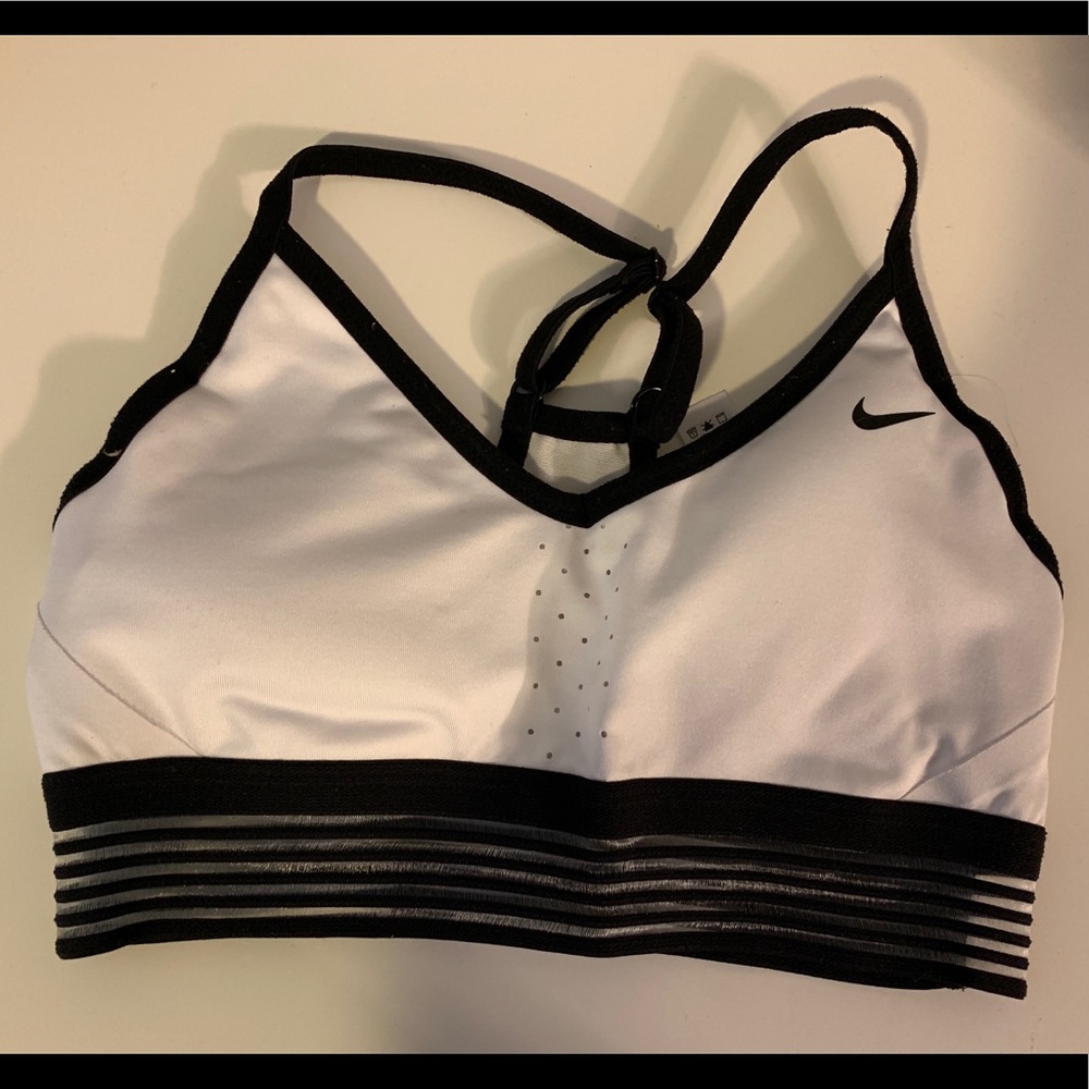 White Nike sports bra